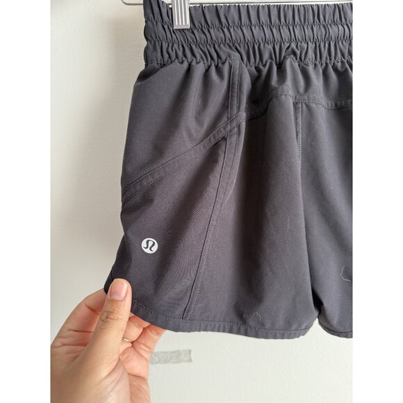 Lululemon Tracker Lined Black Short V 4" Running Training Outdoor Sweat Wicking - Picture 8 of 12